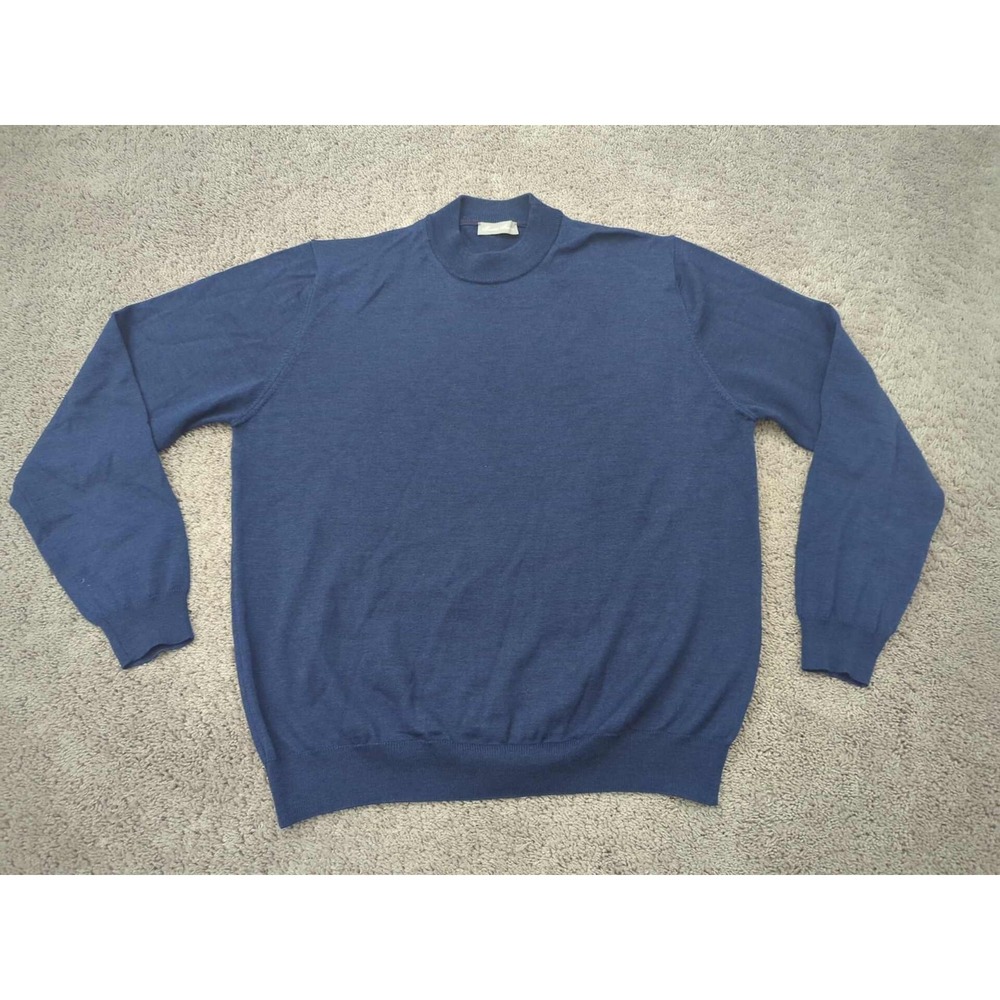 Toscano Firenze Sweater Men Extra Large 100% Merino Wool Mock Neck Pullover Knit